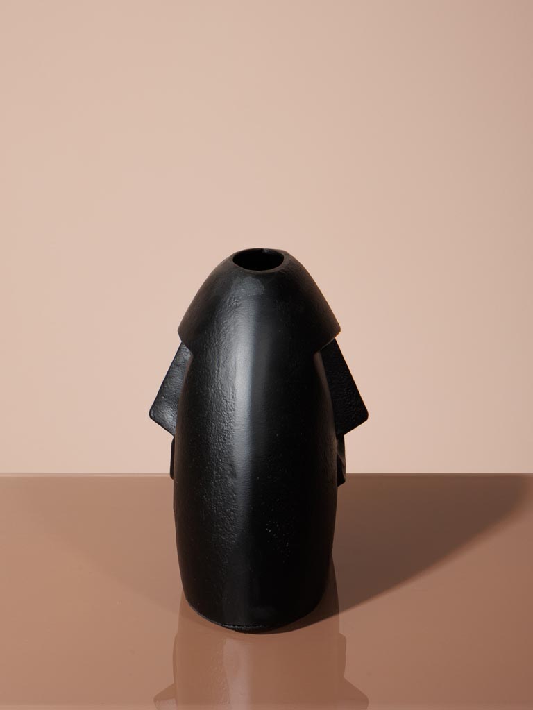 Small black flower vase face - 6