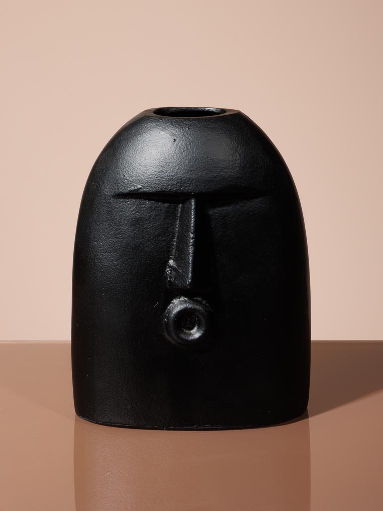 Large black flower vase face - 5