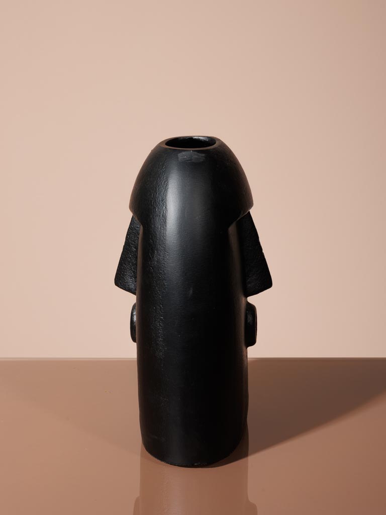 Large black flower vase face - 6