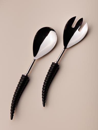 S/2 salad servers Jalapeno black handle