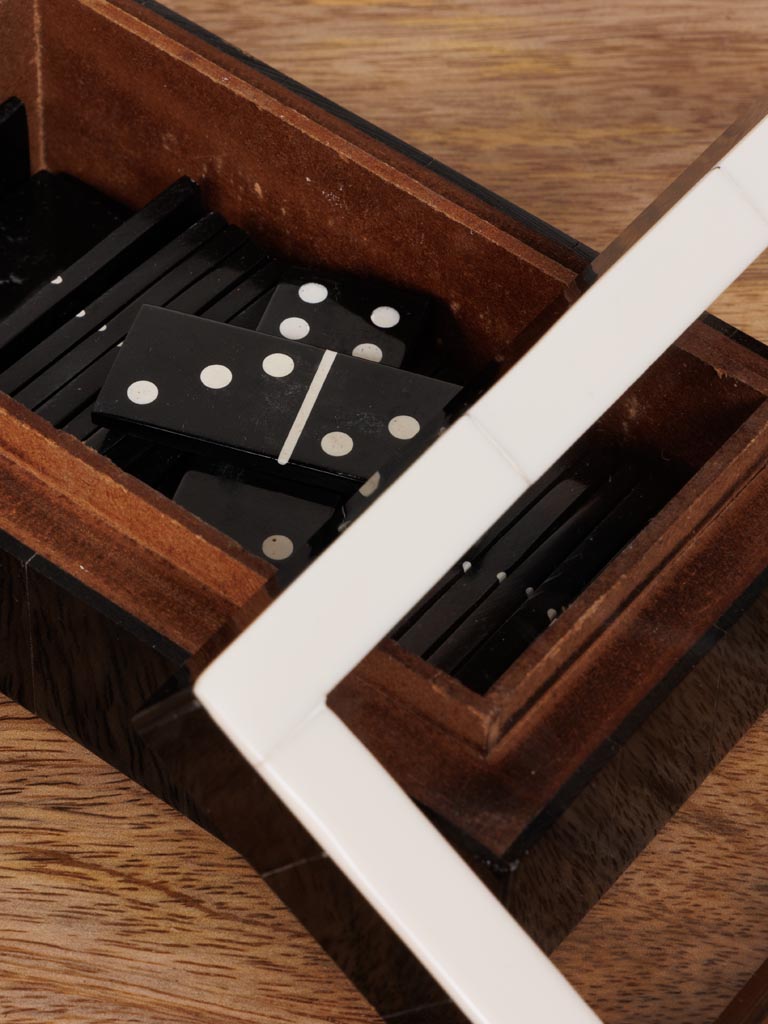 Boîte jeux domino noir & blanc - 3
