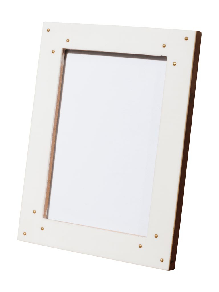 Porte photo blanc et rivets petit format (9x14) - 2