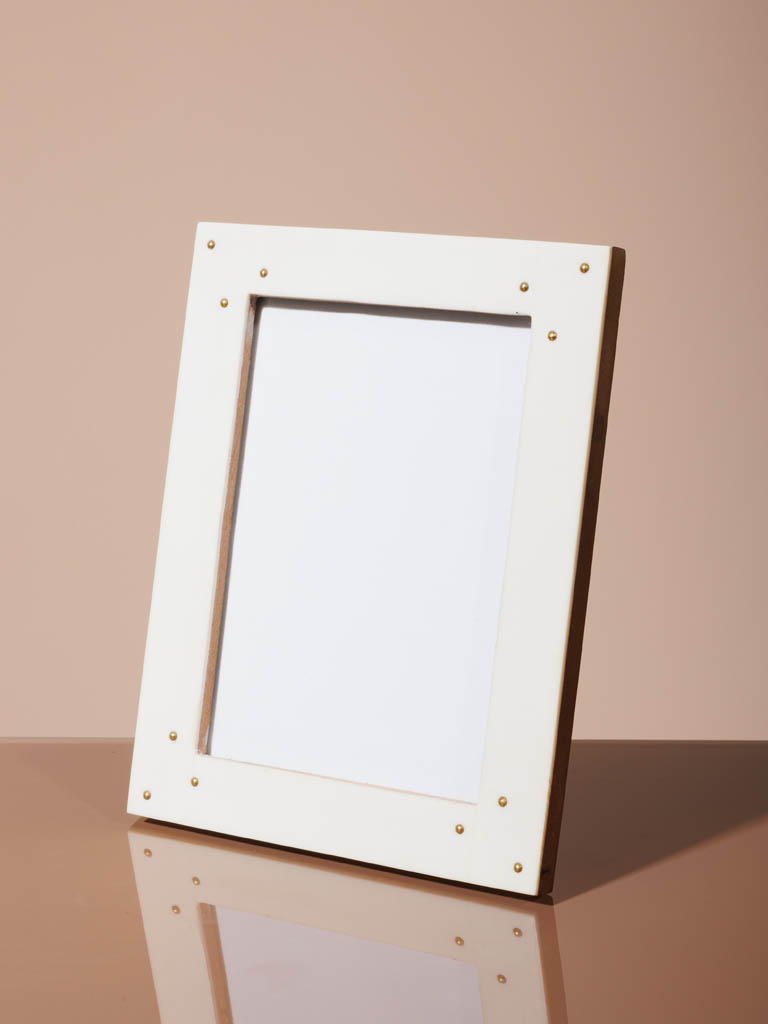 Porte photo blanc et rivets petit format (9x14) - 1