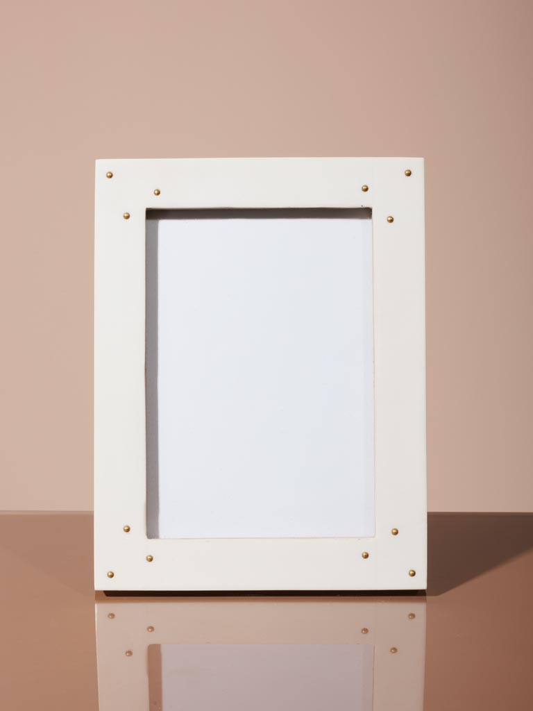 Porte photo blanc et rivets petit format (9x14) - 3