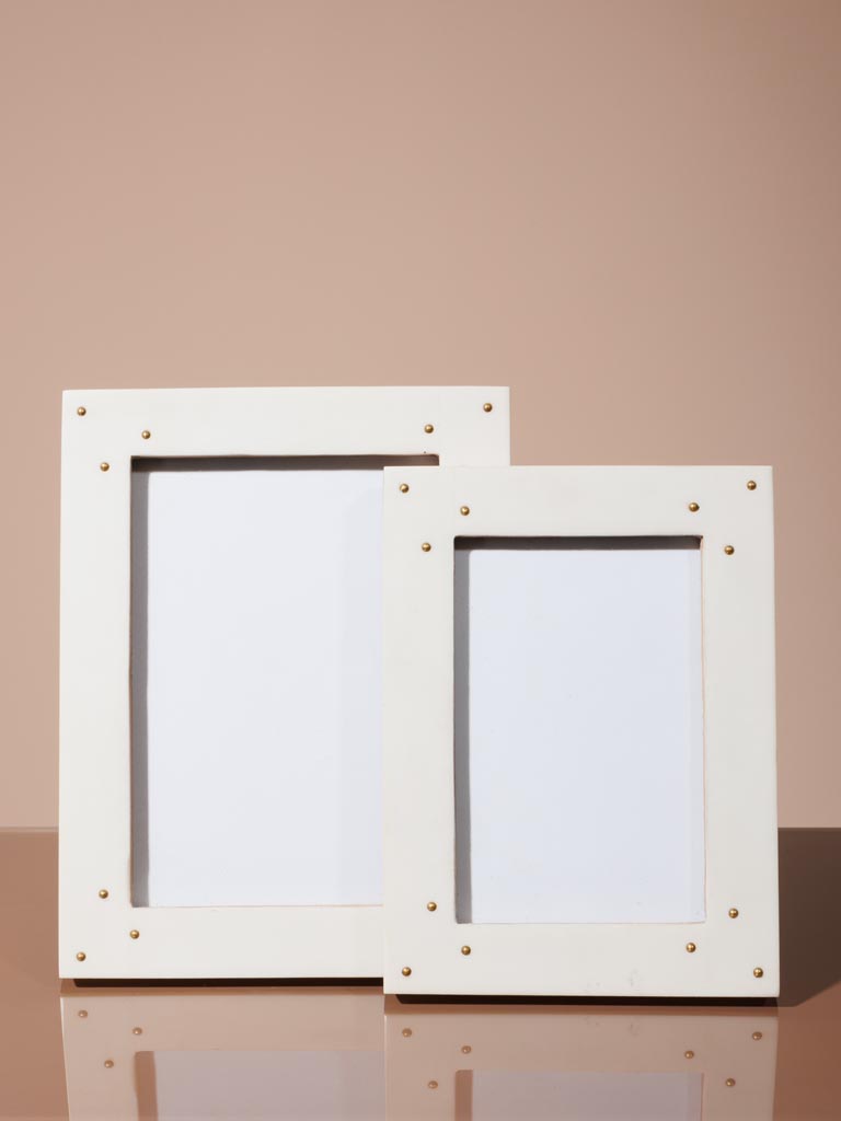 Porte photo blanc et rivets petit format (9x14) - 4