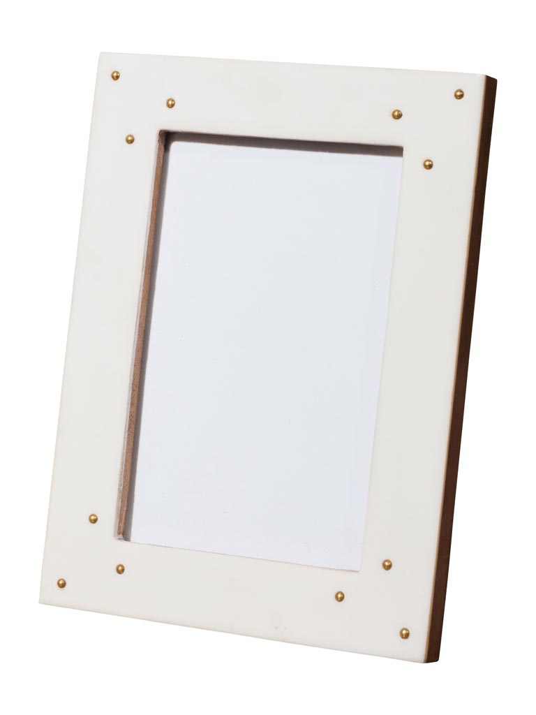 Grand porte photo blanc avec rivets (11x16) - 2