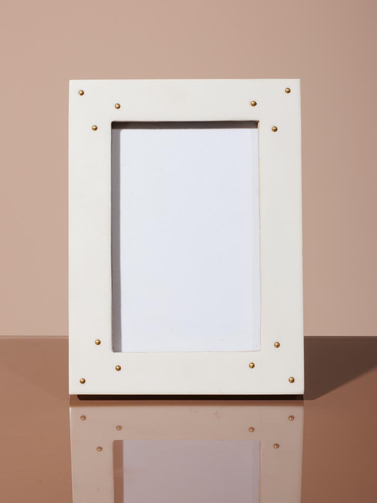 Grand porte photo blanc avec rivets (11x16) - 5