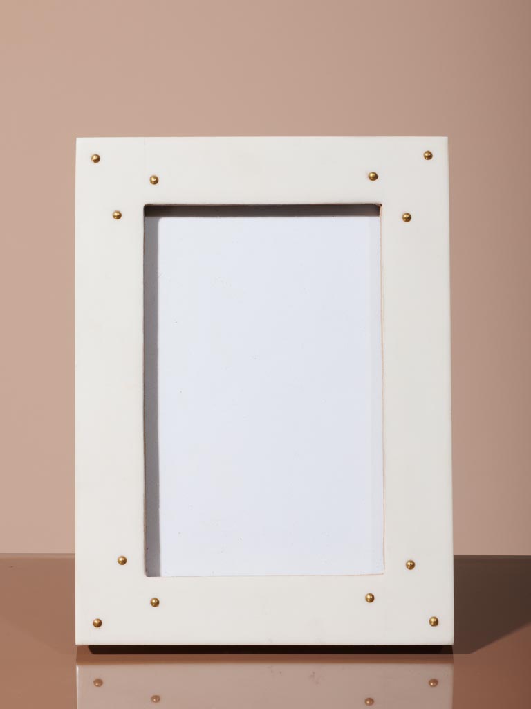 Grand porte photo blanc avec rivets (11x16) - 4