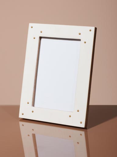 Grand porte photo blanc avec rivets (11x16)