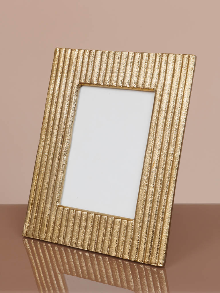Large photo frame gold metal (10x15) - 1