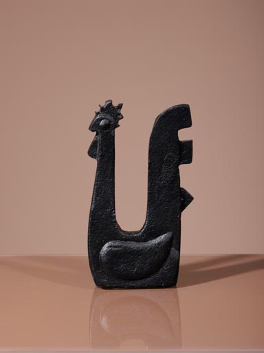 Rooster black figurine