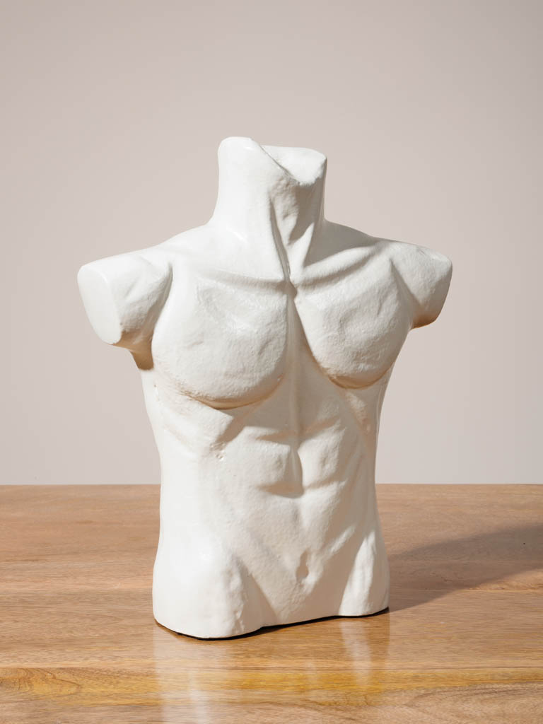 Sculpture buste blanc en aluminium - 1