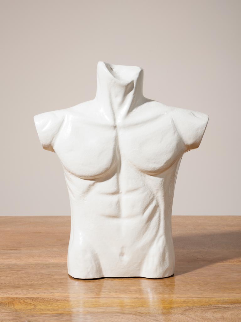 Sculpture buste blanc en aluminium - 3