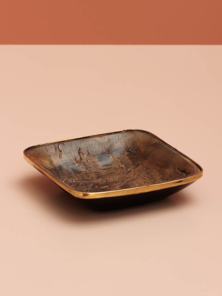 Small square dish woodprint - 1