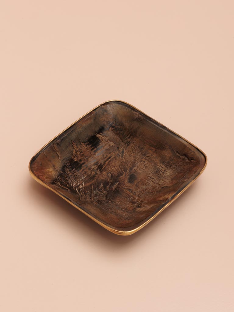 Small square dish woodprint - 3
