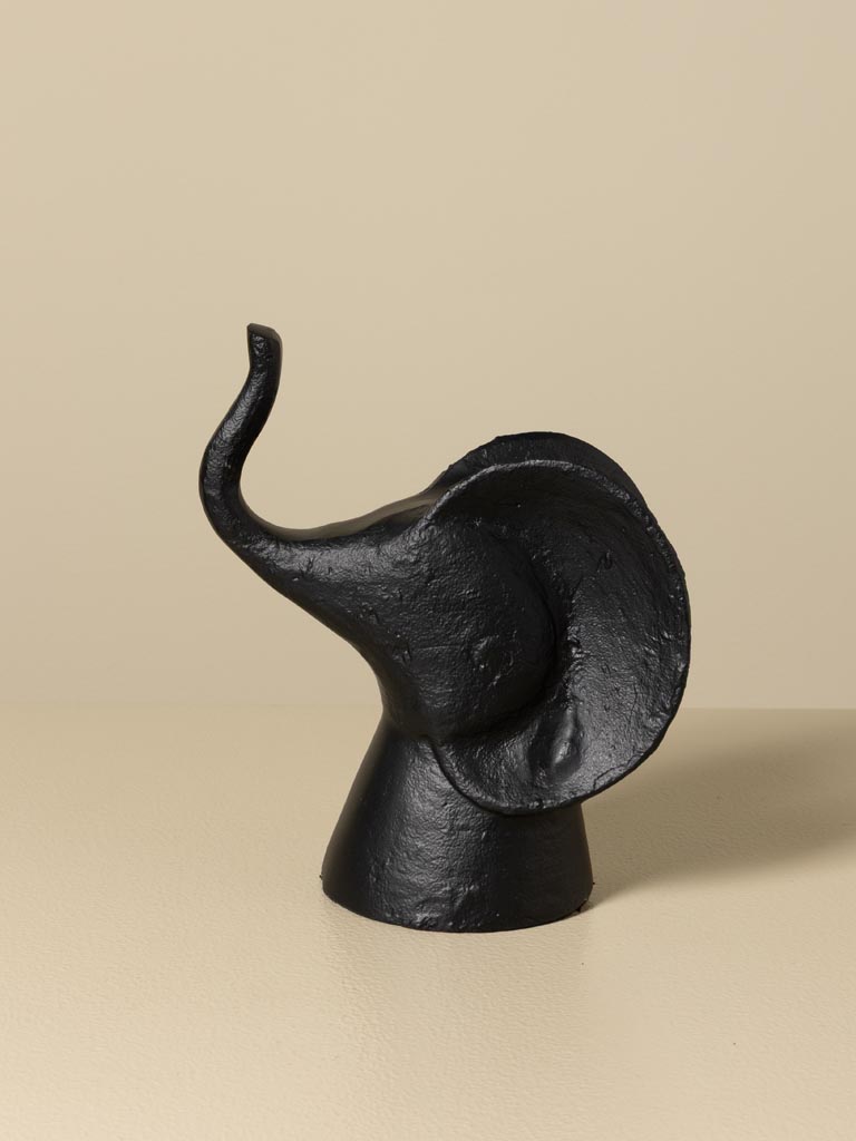 Tête d'éléphant décorative noire - 1