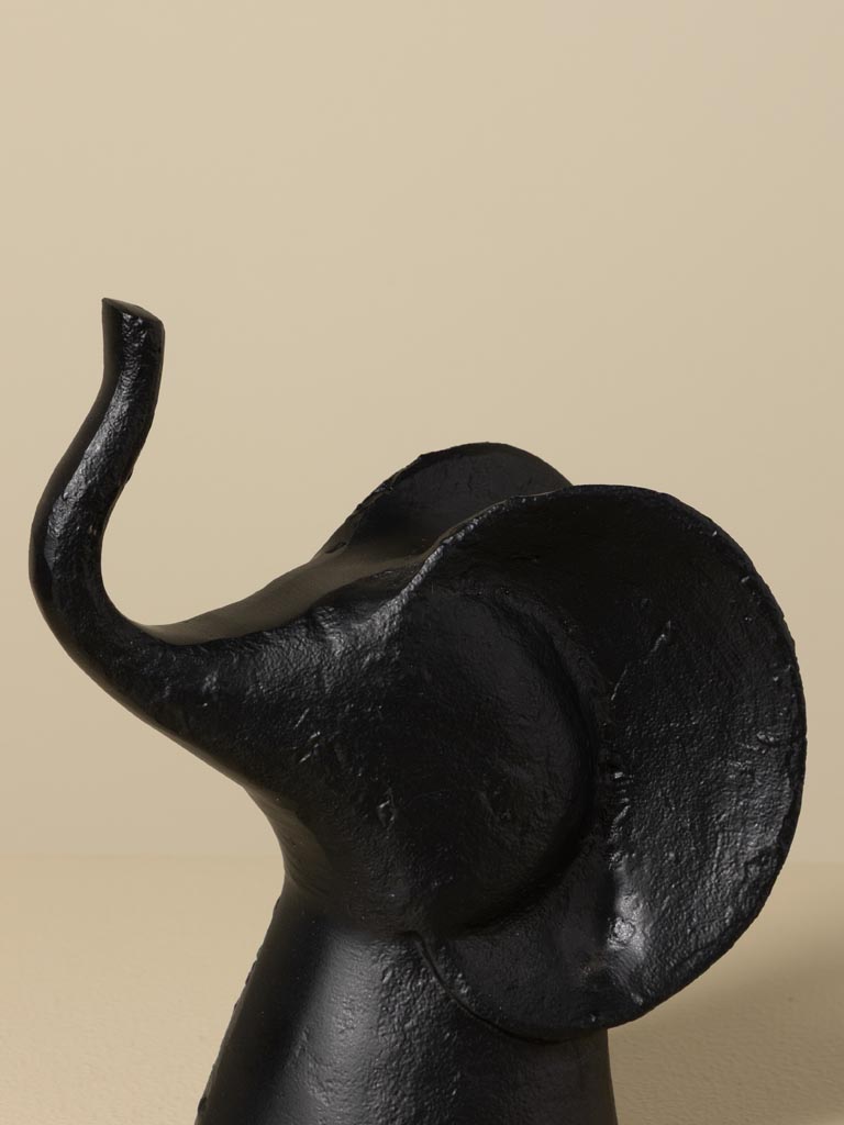 Tête d'éléphant décorative noire - 5