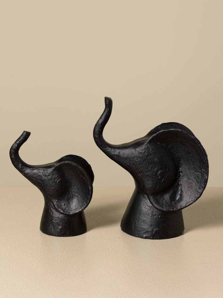 Tête d'éléphant décorative noire - 4