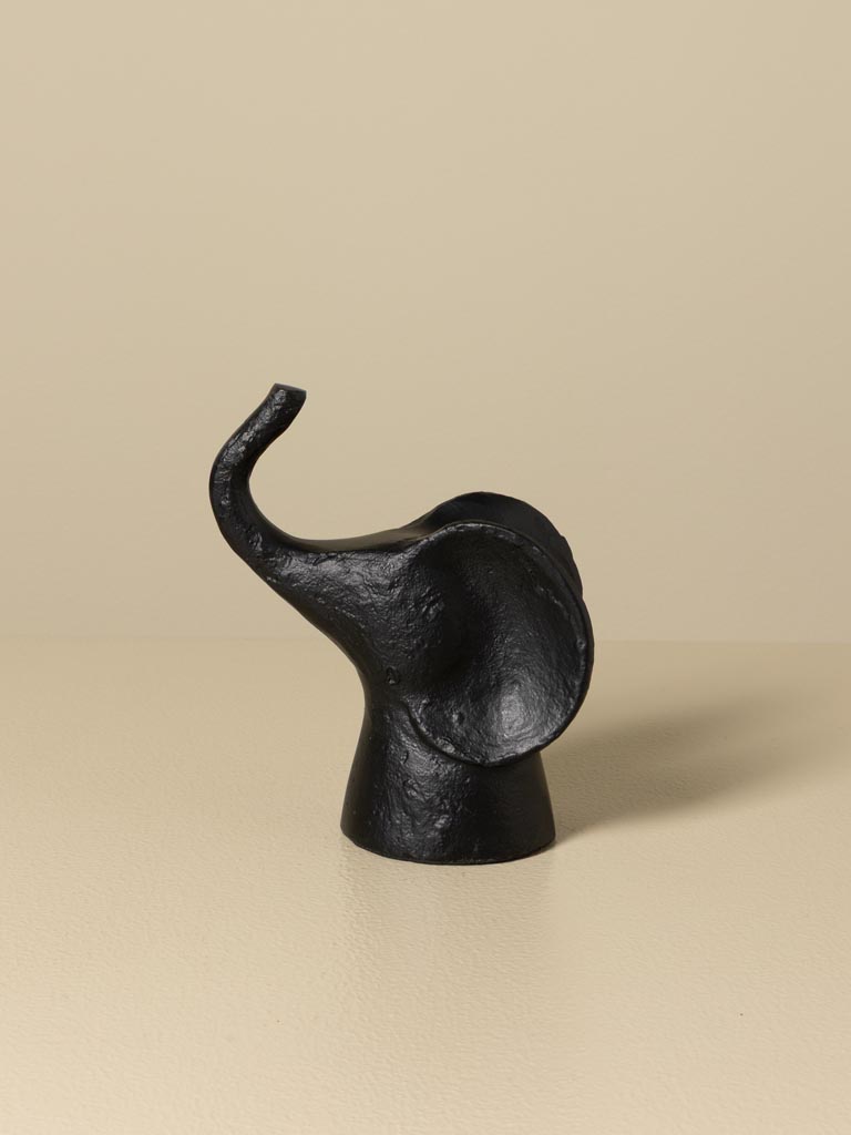 Petite tête d'éléphant décorative noire - 1