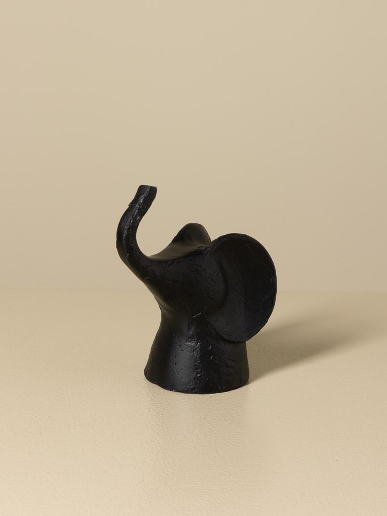 Petite tête d'éléphant décorative noire - 3