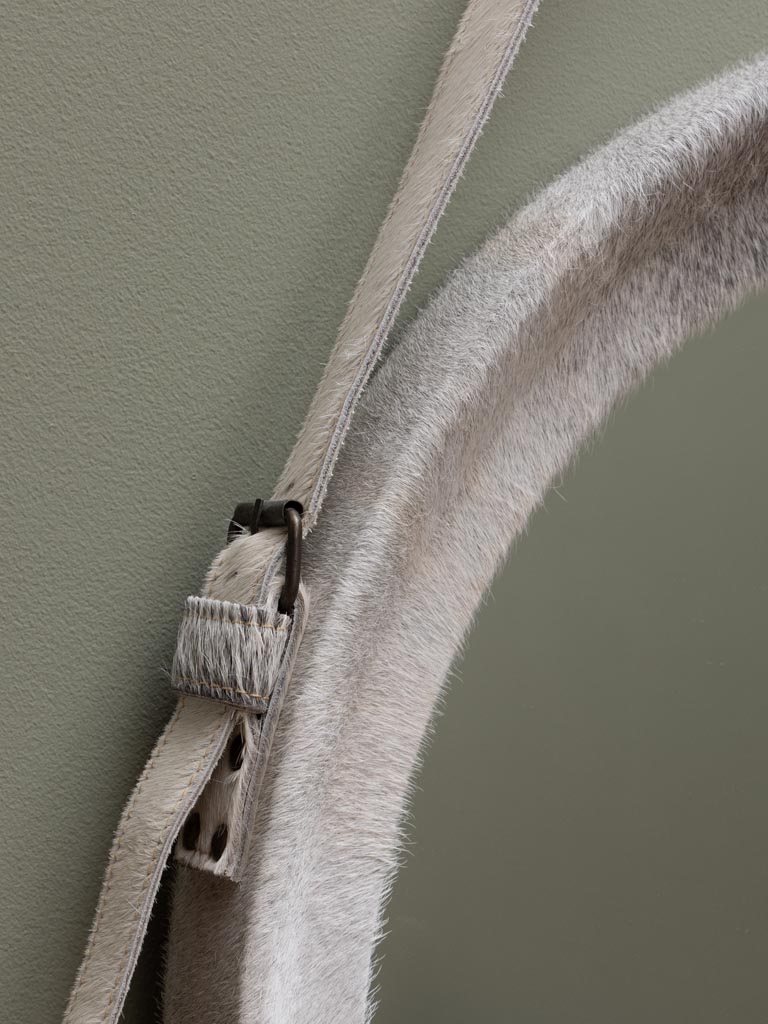 Grey cowhide mirror - 3