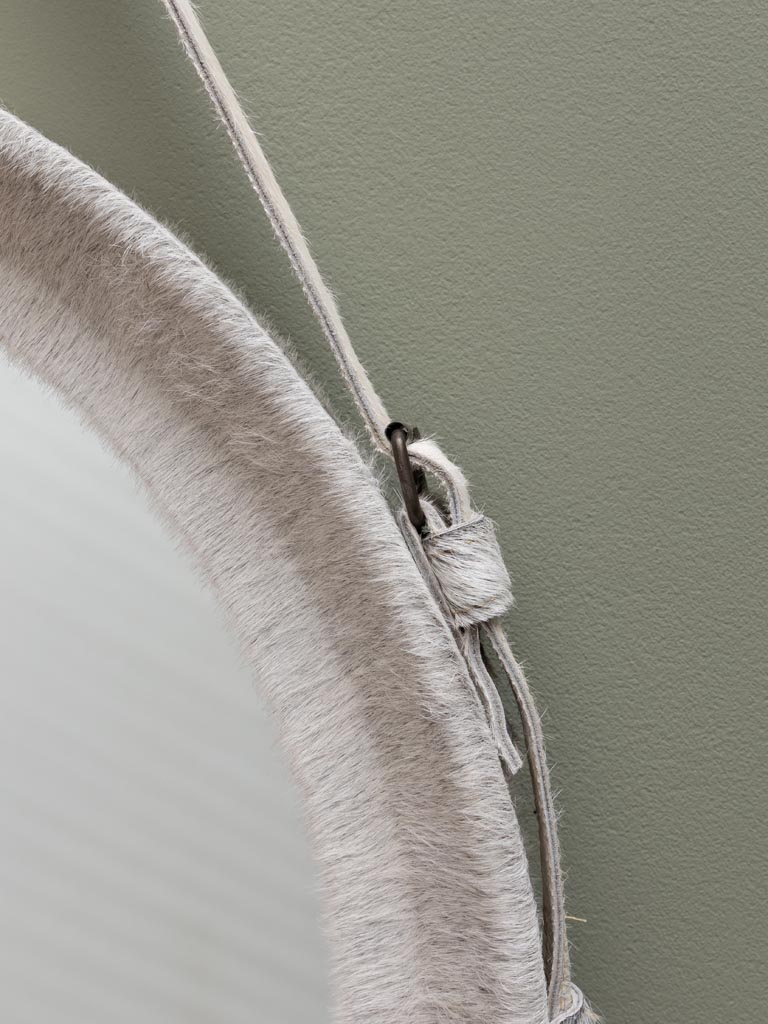 Grey cowhide mirror - 4