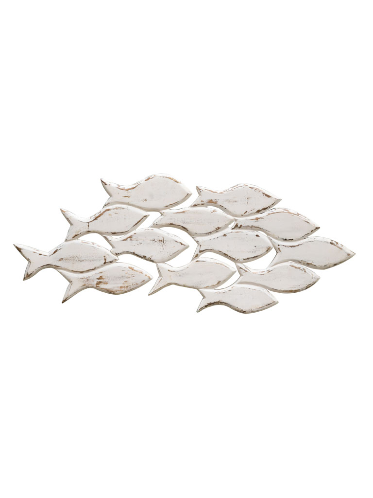 Wooden deco shoal of white fishes - 2