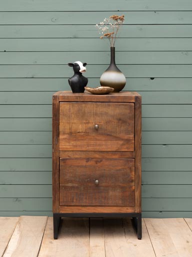 Small chest 2 drawers recycle wood Canada