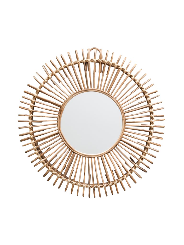 Round rattan waves mirror - 2