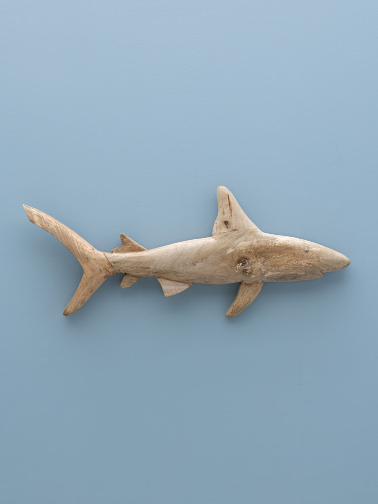 Wall mango wood shark - 1