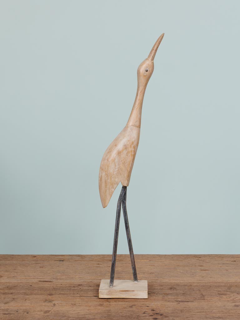 Large wooden bird on base - 5