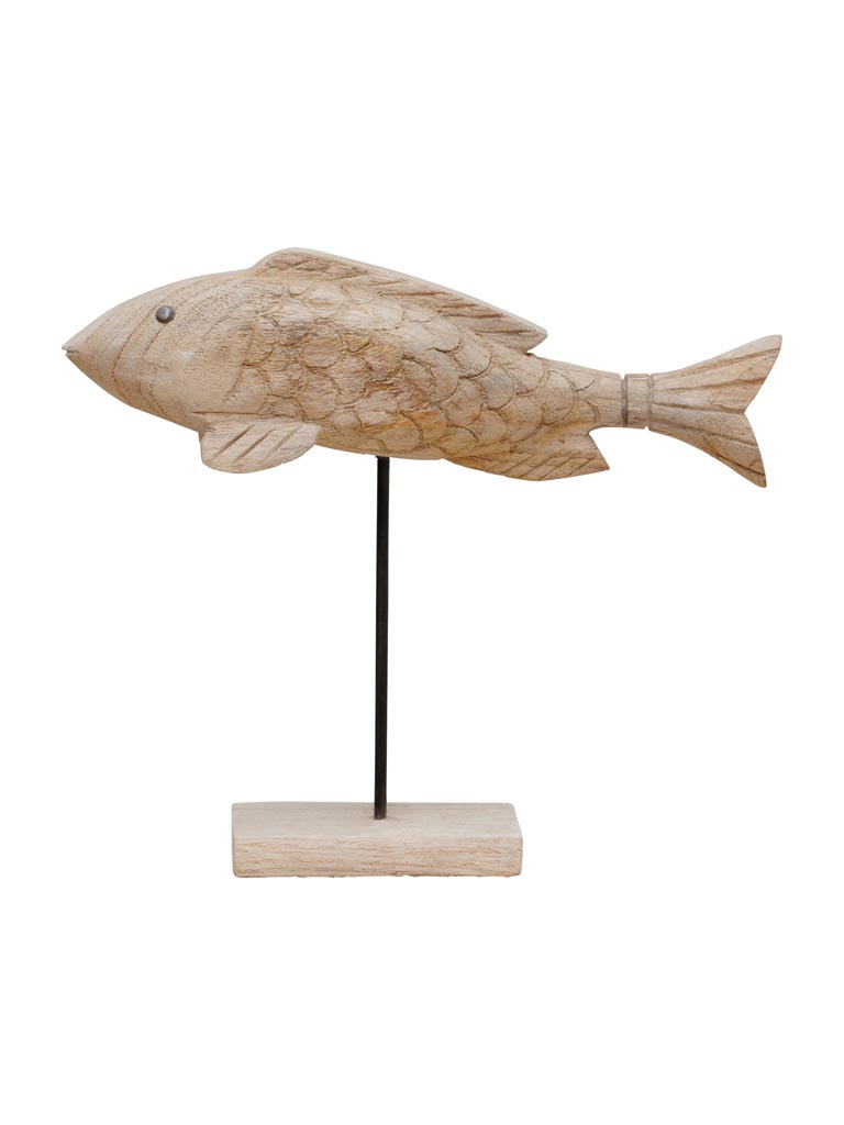 Small wooden fish on base - 2
