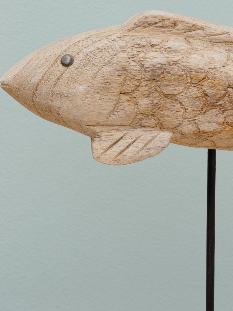Small wooden fish on base - 4