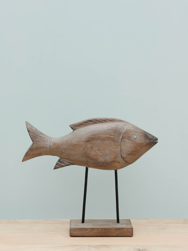 Wooden fish on base - 1