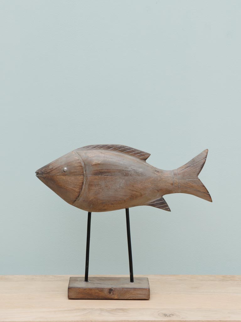 Wooden fish on base - 3