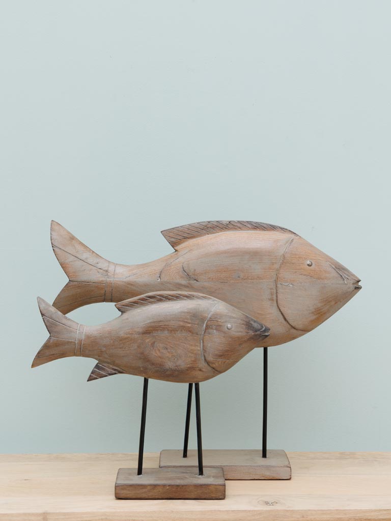 Poisson en bois sur pied - 4