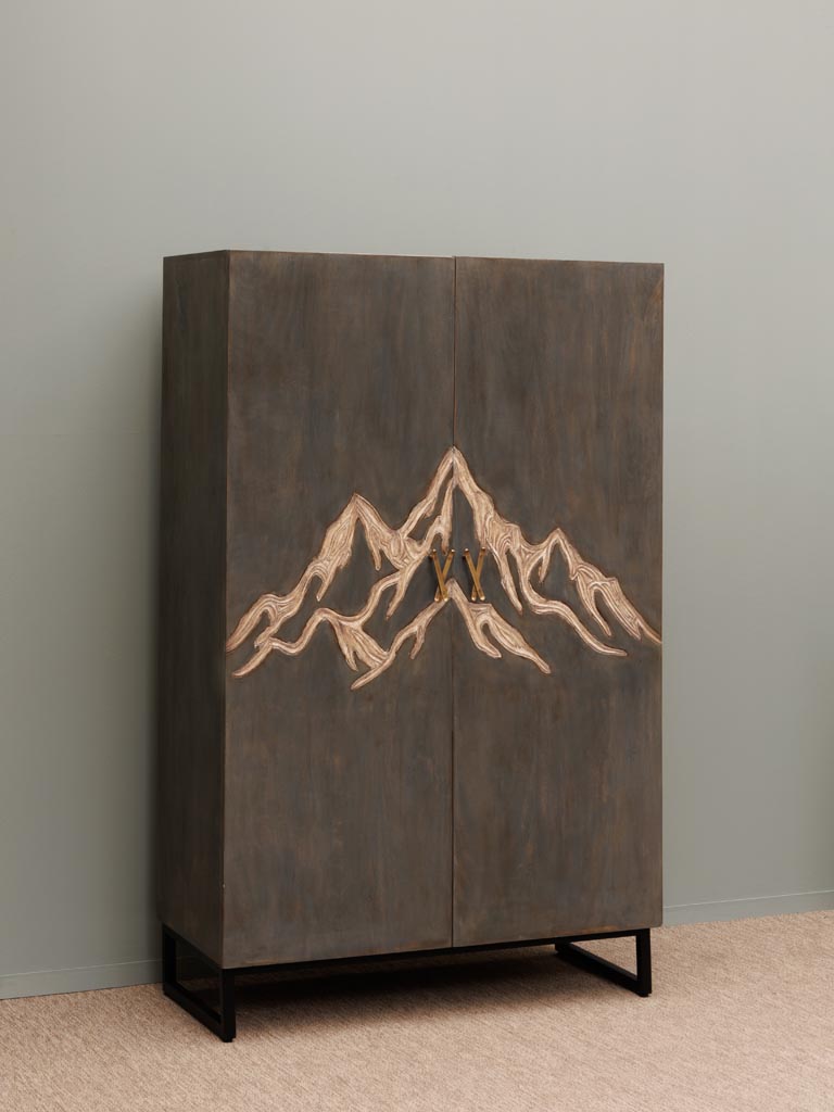 Armoire Montagne gravée & poignées ski - 3