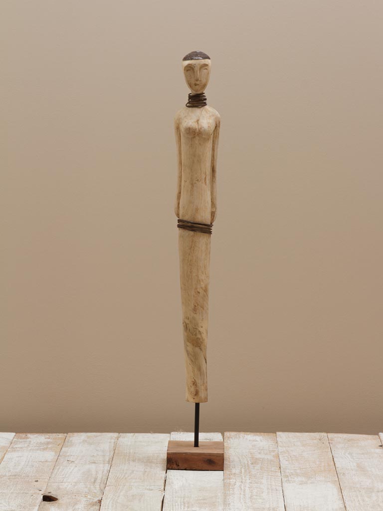 Personnage féminin bois sculpté Tribu - 1