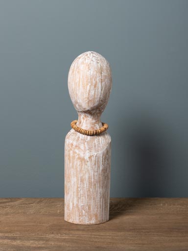 Female bust log with necklace