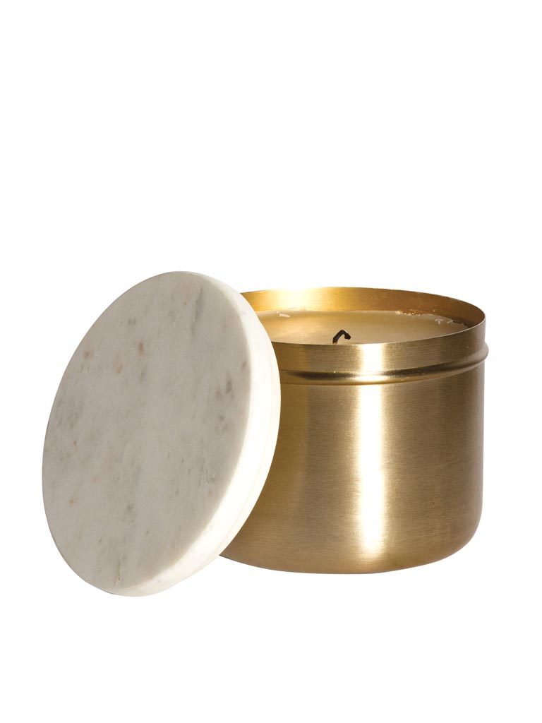Candle box brass and marble - 2