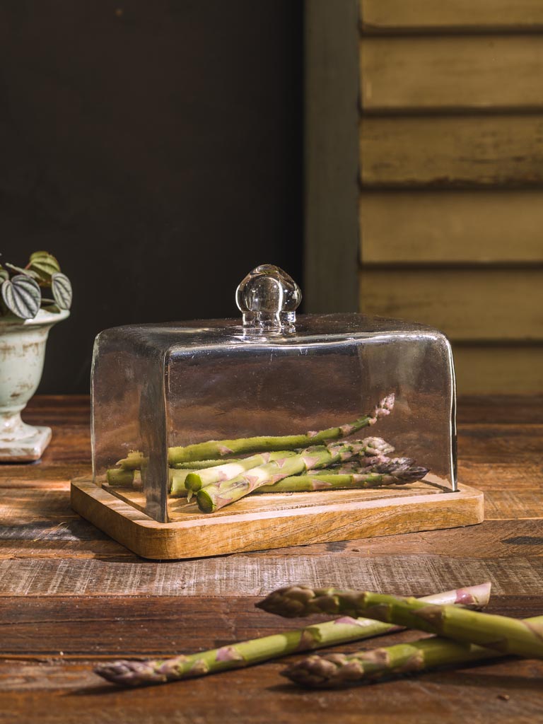 Square tray with glass cover - 1