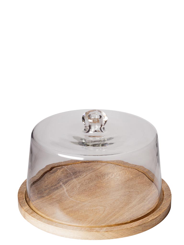 Plateau rond et cloche en verre 30cm - 2