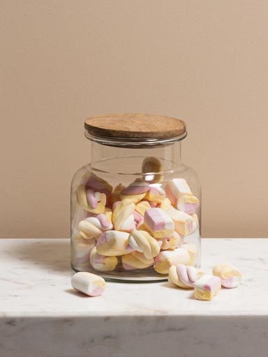 Airtight jar with flat wooden lid