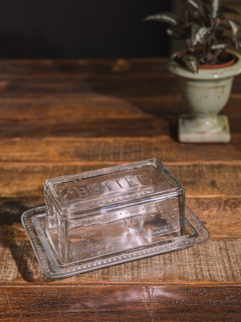 Glass butter dish 'Butter' - 1