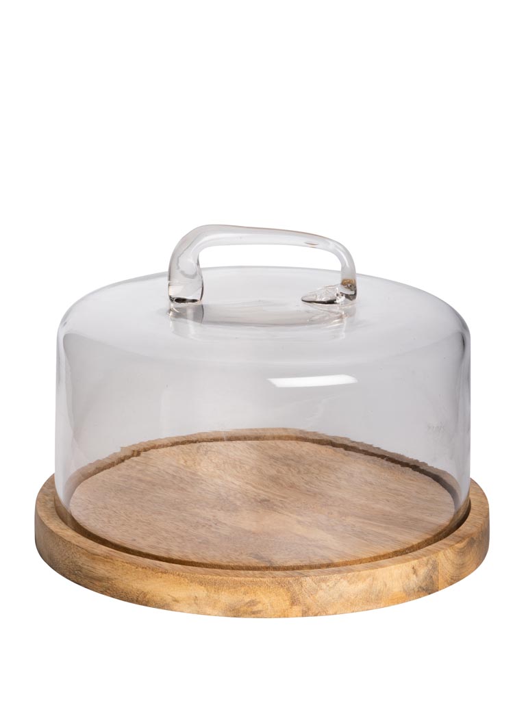 Cloche et plateau anse verre artisanal - 2