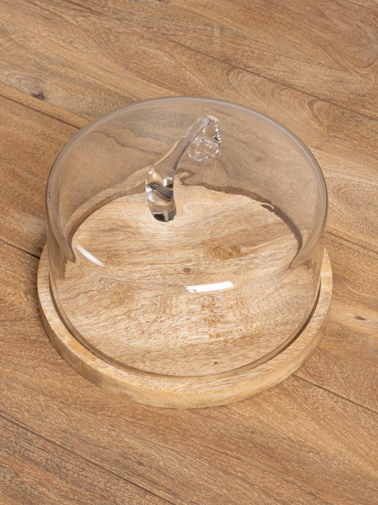 Cloche et plateau anse verre artisanal - 4