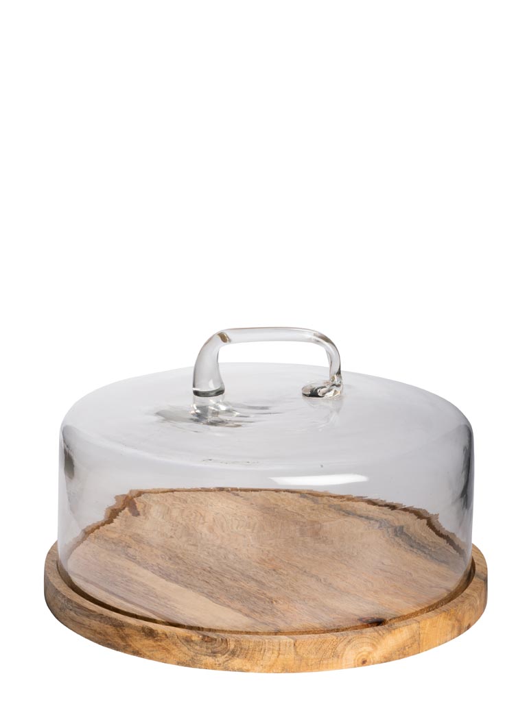 Plateau rond cloche et anse artisanale - 2