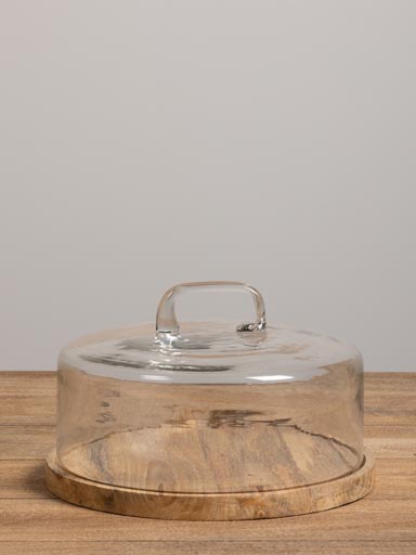 Round tray with glass cover large