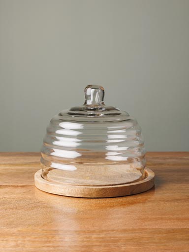 Tray with glass cover Bee