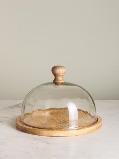Round tray with glass cover Soledad